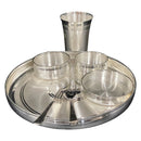 999 Pure Silver 10.0-Inch Hallmarked Exclusive Designer Heavy Indian Thali Dinner Set - Set
