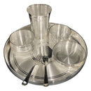 999 Pure Silver 10.0-Inch Hallmarked Exclusive Designer Heavy Indian Thali Dinner Set - Set