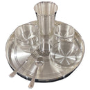 999 Pure Silver 10.0-Inch Hallmarked Exclusive Designer Heavy Indian Thali Dinner Set - Set