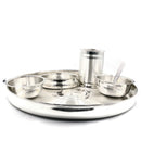 999 Pure Silver 12.0 Inch Hallmarked Lightweight Indian Thali Dinner Set - Set