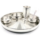 999 Pure Silver 12.0 Inch Hallmarked Lightweight Indian Thali Dinner Set - Set