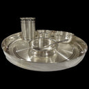999 Pure Silver 12.0 Inch Hallmarked Lightweight Indian Thali Dinner Set - Set