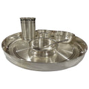 999 Pure Silver 12.0 Inch Hallmarked Lightweight Indian Thali Dinner Set - Set