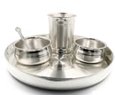999 Pure Silver 9.0 Inch Hallmarked Exclusive Heavy Indian Thali Youth Dinner Set - Set