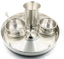 999 Pure Silver 9.0 Inch Hallmarked Exclusive Heavy Indian Thali Youth Dinner Set - Set