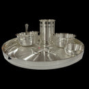 999 Pure Silver 11.0 Inch Hallmarked Lightweight Indian Thali Dinner Set - Set