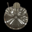 999 Pure Silver 11.0 Inch Hallmarked Lightweight Indian Thali Dinner Set - Set