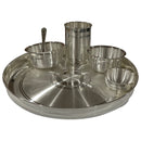 999 Pure Silver 11.0 Inch Hallmarked Lightweight Indian Thali Dinner Set - Set