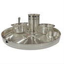 999 Pure Silver 11.0 Inch Hallmarked Lightweight Indian Thali Dinner Set - Set