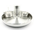 999 Pure Silver 8.0 Inch Hallmarked Lightweight Indian Thali Kids Dinner Set - Set