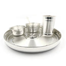 999 Pure Silver 9.0 Inch Hallmarked Lightweight Indian Thali Youth Dinner Set - Set