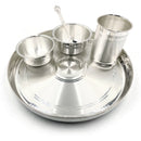 999 Pure Silver 9.0 Inch Hallmarked Lightweight Indian Thali Youth Dinner Set - Set