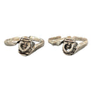 925 Sterling Silver Multicolor Toe-rings - Design
