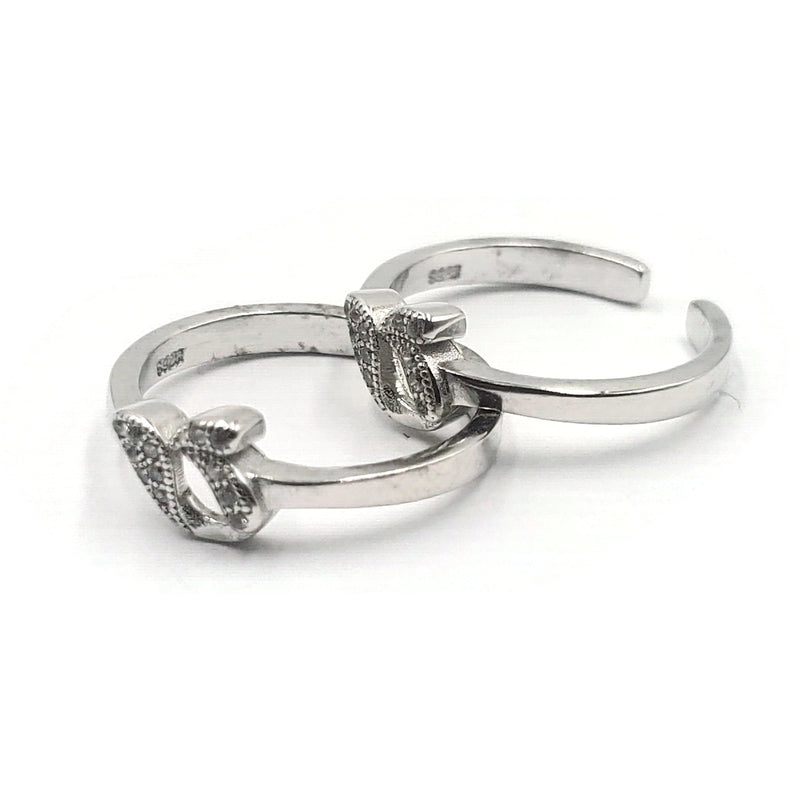 925 Sterling Silver CZ Toe-rings - Design
