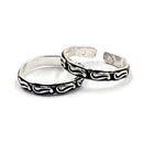 925 Sterling Silver Multicolor Toe-rings - Design