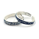 925 Sterling Silver Multicolor Toe-rings - Design