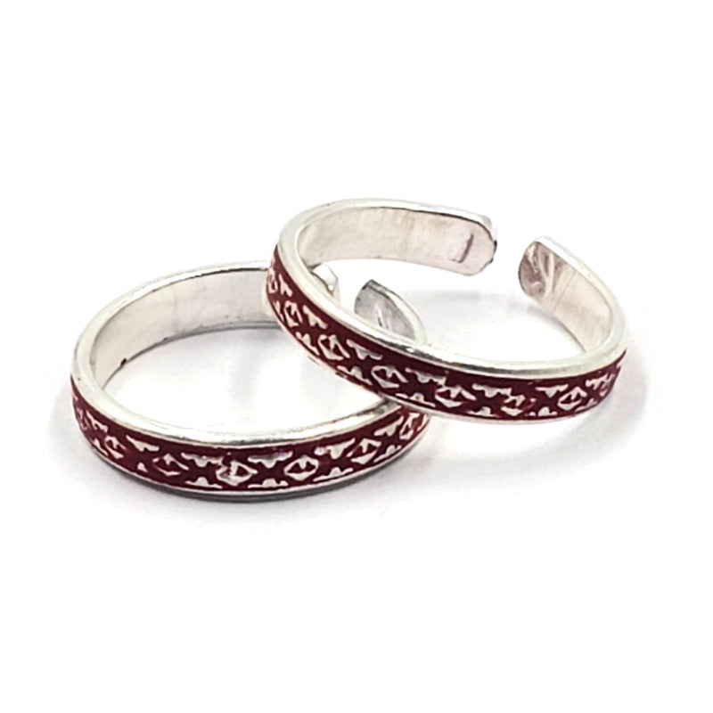 925 Sterling Silver Multicolor Toe-rings - Design