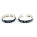 925 Sterling Silver Multicolor Toe-rings - Design