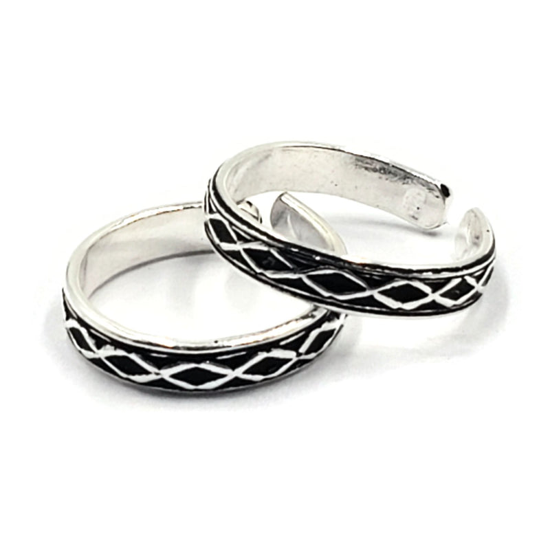 925 Sterling Silver Multicolor Toe-rings - Design