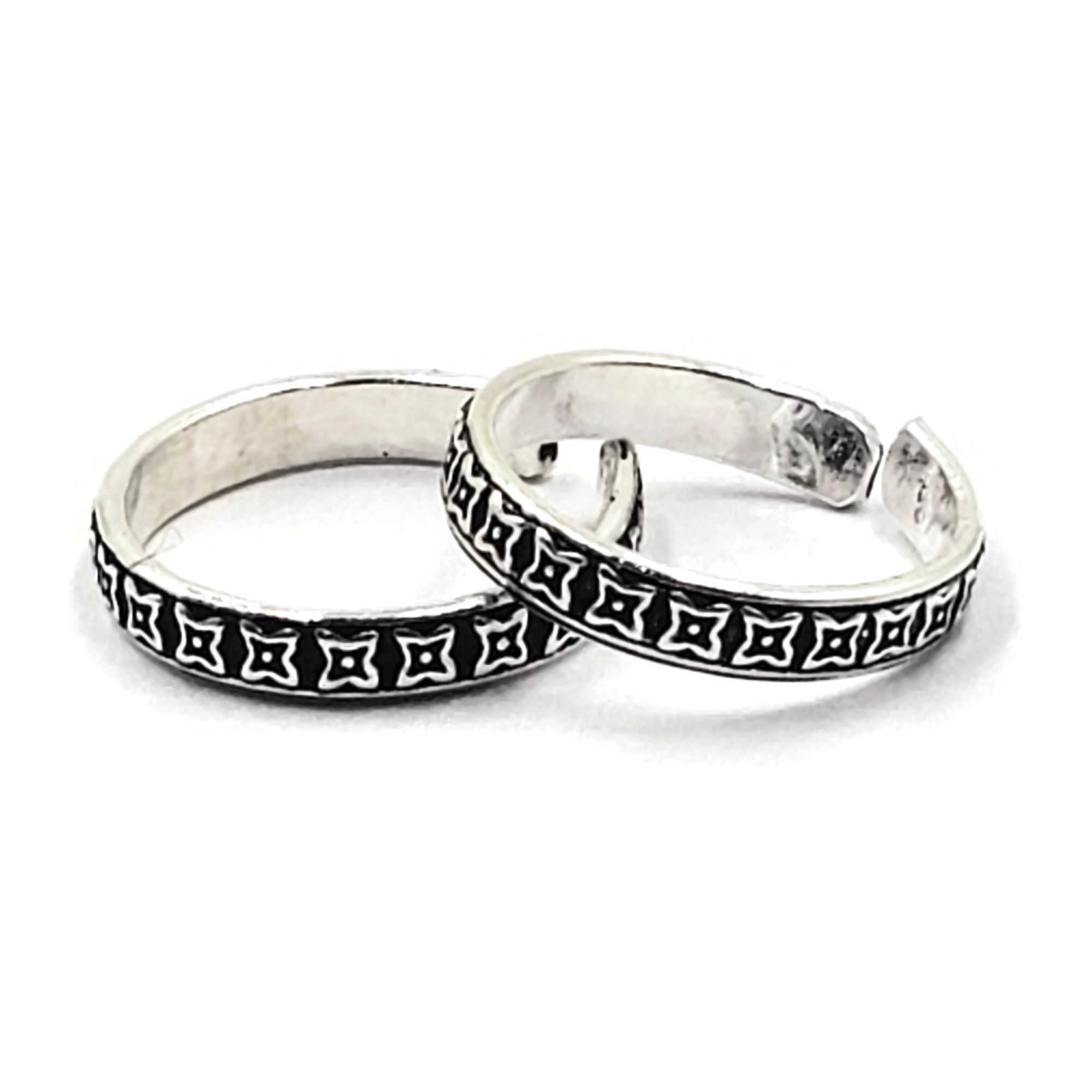 925 Sterling Silver Multicolor Toe-rings - Design #31