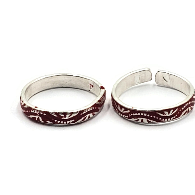 925 Sterling Silver Multicolor Toe-rings - Design