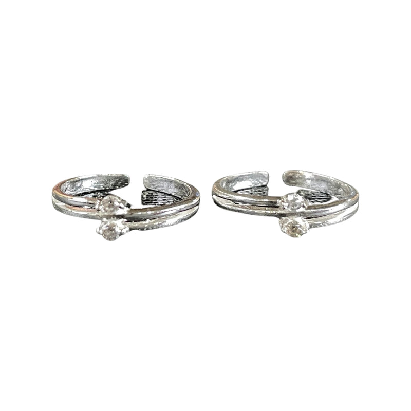 925 Sterling Silver CZ Toe-rings - Design 10