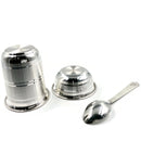 999 Pure Silver Hallmarked Anna Prasanam 75ml Glass, 70ml Bowl & Spoon Set - 2.5-inch Set