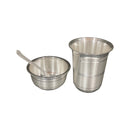 999 Pure Silver Hallmarked 400ml Glass, 250ml Bowl & Spoon for Youth /Adults -4.0 inch Set