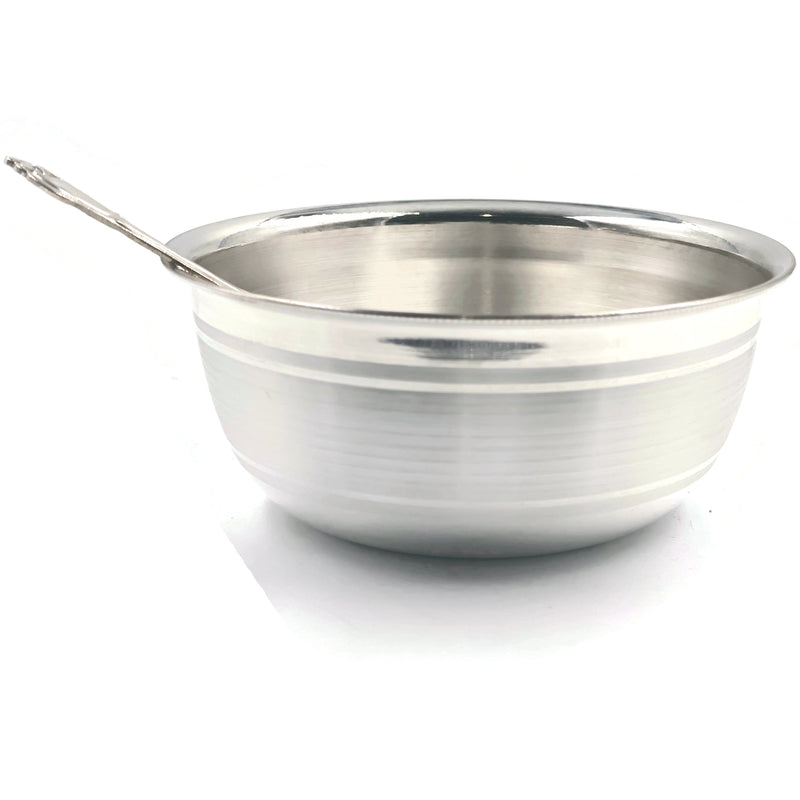 999 Pure Silver 4.3 inch Bowl & Spoon for Kids / Teens - 4.3-inch Set