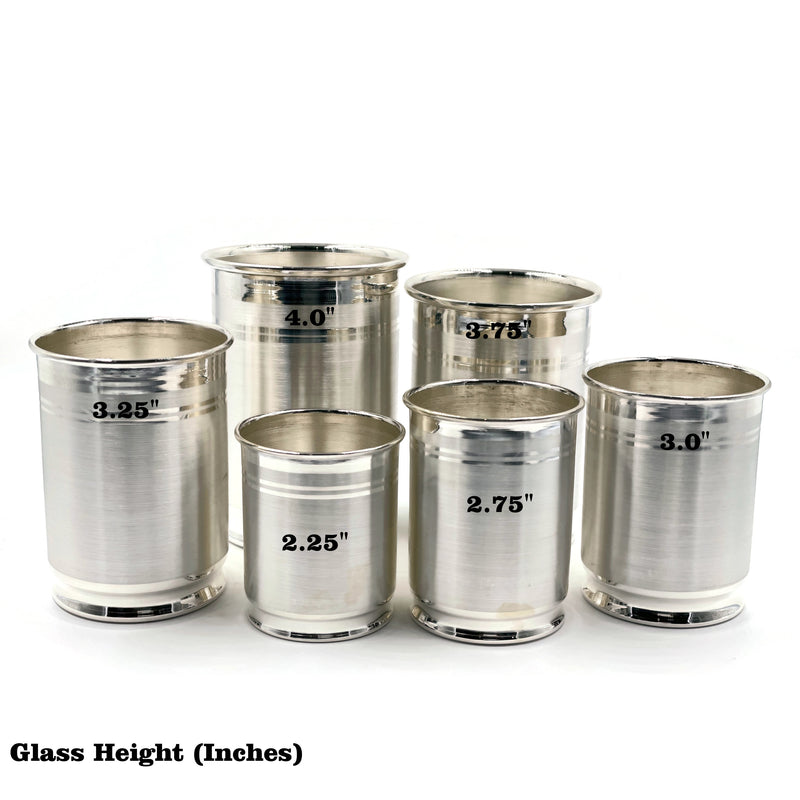999 Pure Silver 3.5 Inch Bowl & 3.25 Inch Glass - Designer Set
